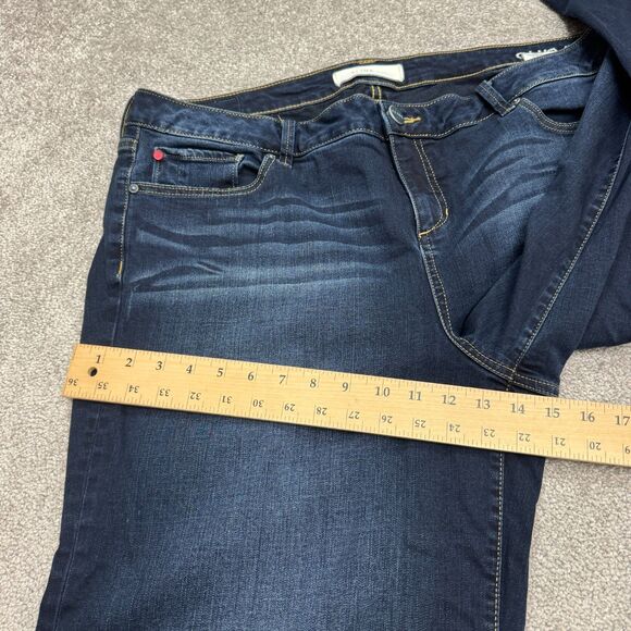 Slink Curvy Wide Leg Cropped Denim Jeans Womens 18 Blue Dark Wash Casual 42x22 - Picture 14 of 16